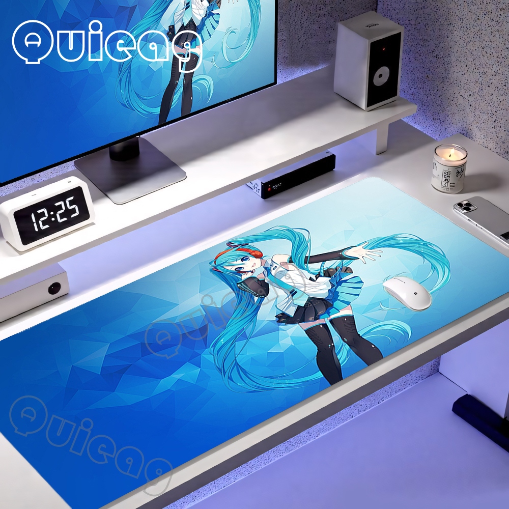 Pc Gaming Hatsune Miku - Blue Kawaii Desk Mat Large Extended