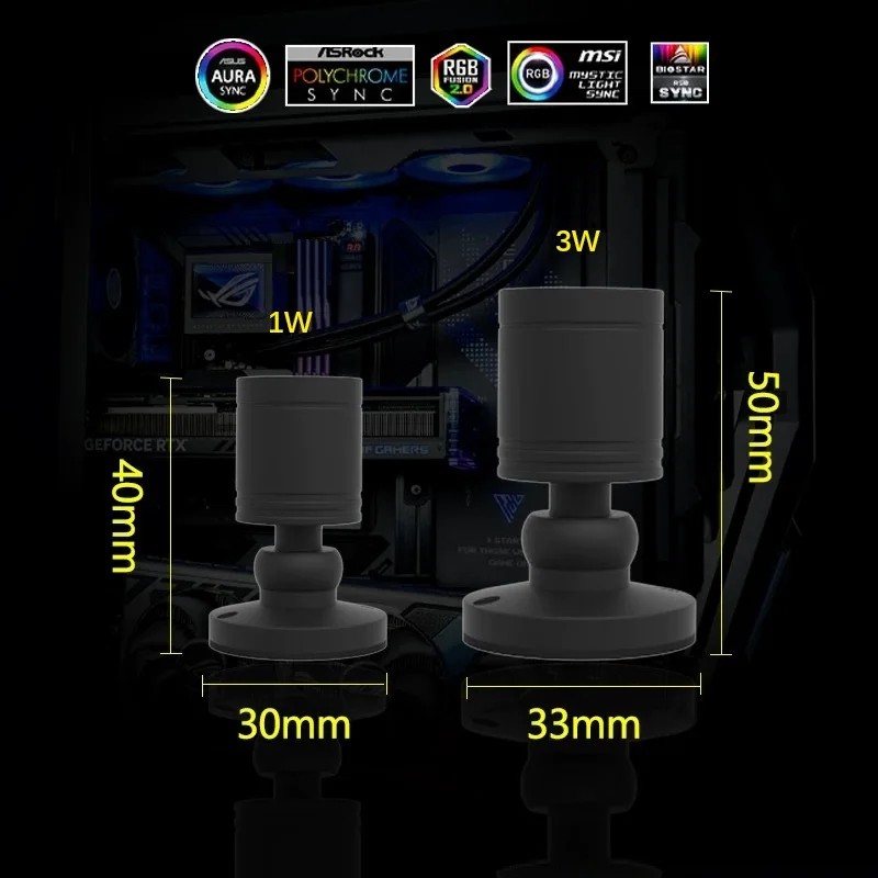 QITU 1W 3W ARGB 5V 3Pin Header - Pc Gaming Compact のレビューと価格