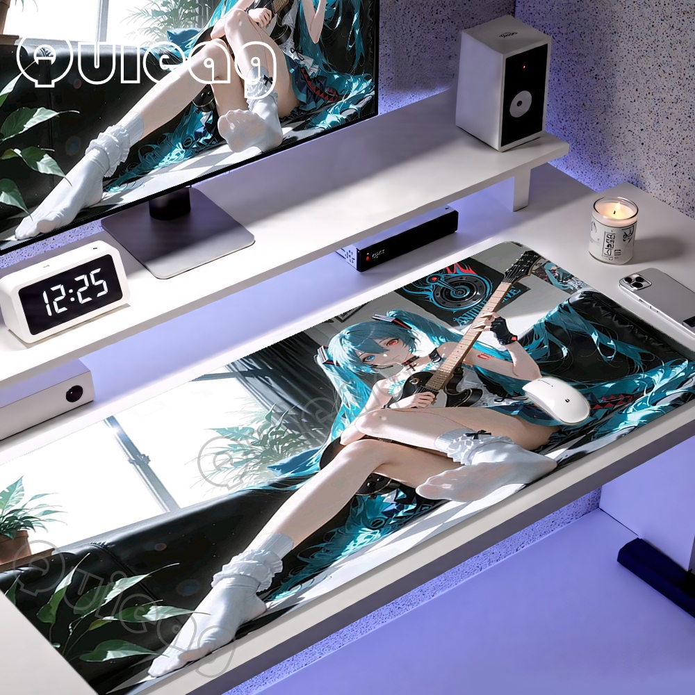 Blue Kawaii Desk Mat Large Ext - Pc Gaming Hatsune Miku のレビューと価格