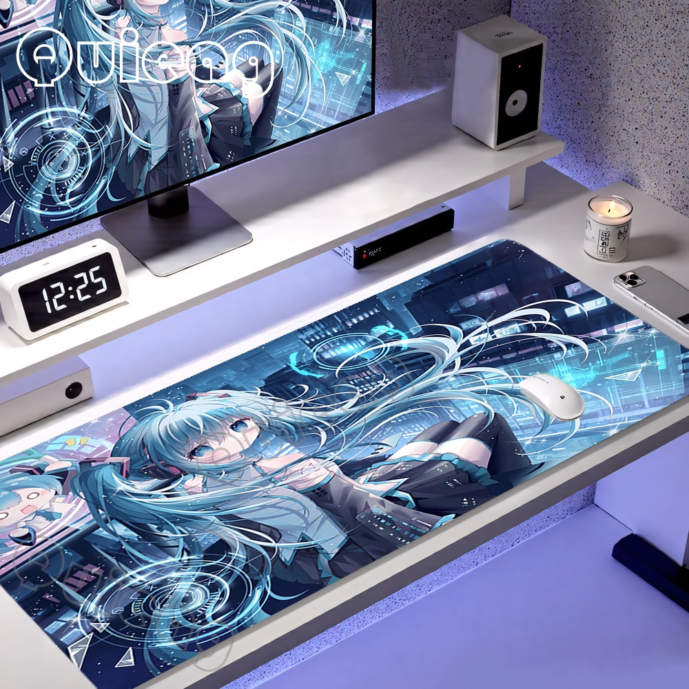 Blue Kawaii Desk Mat Large Ext - Pc Gaming Hatsune Miku のレビューと価格