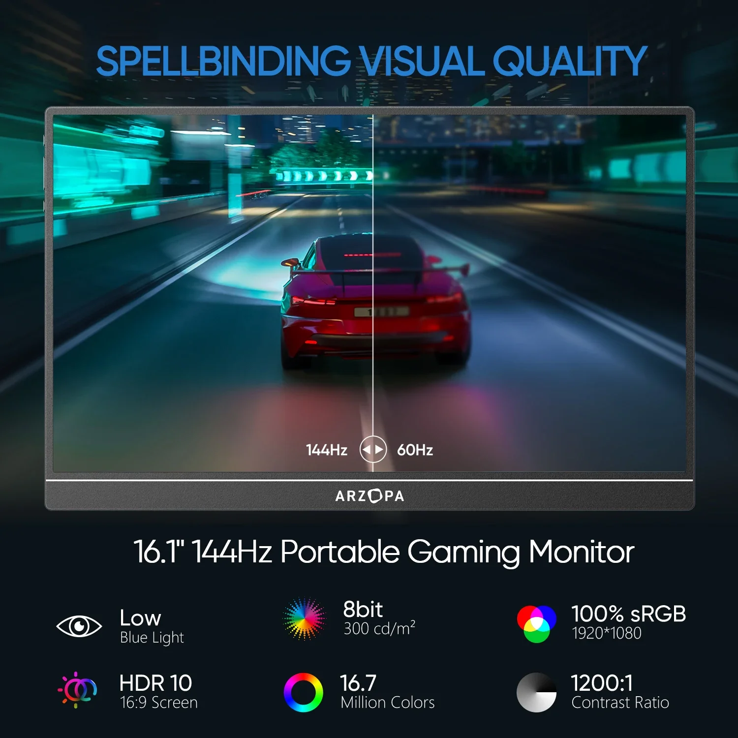 ARZOPA 16.1 Inch Portable Gami - High Refresh Monitor のレビューと価格