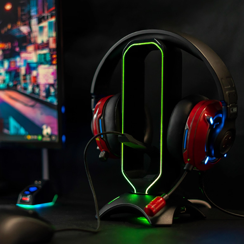 RGB Headset Stand with Mouse B - Mouse Bungee Holder のレビューと価格