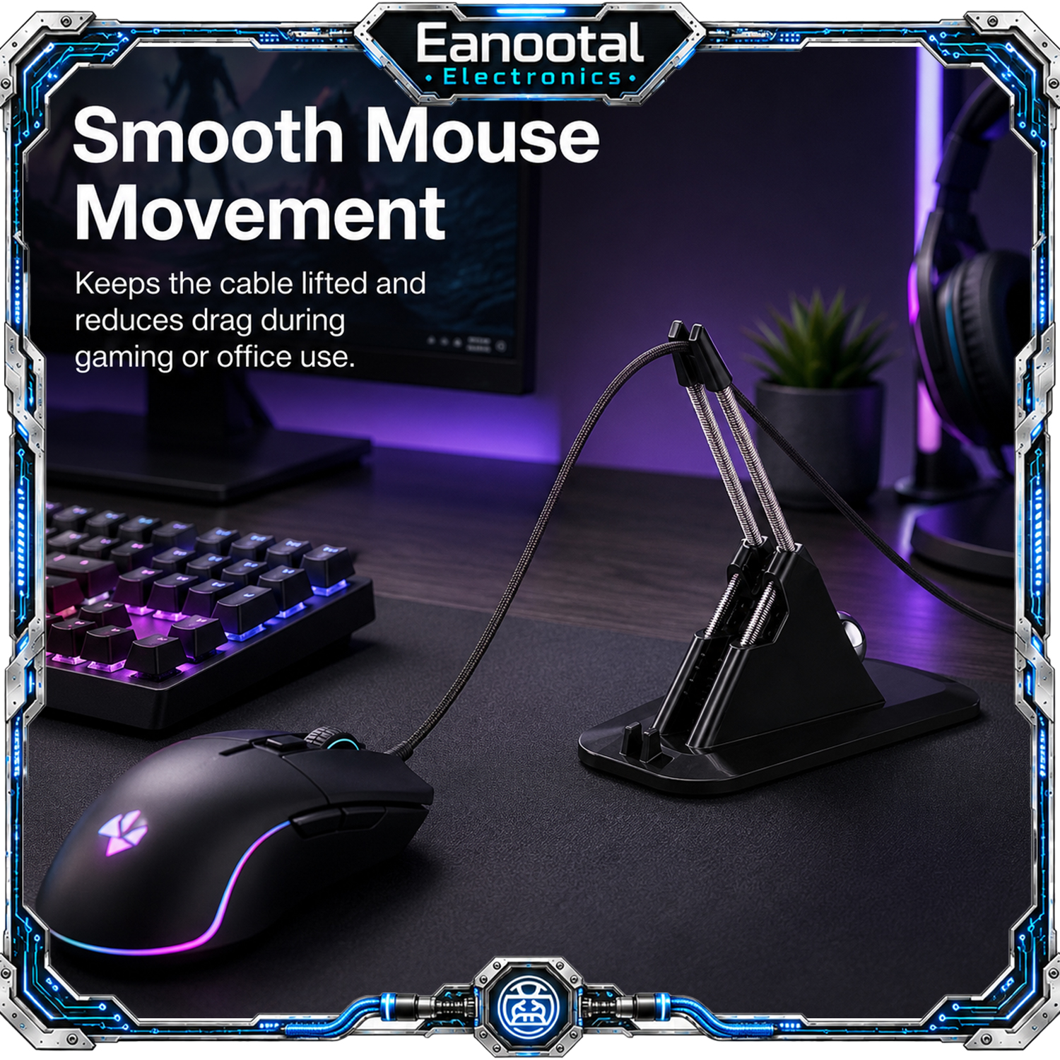 Mouse Cable Holder Computer PC - Mouse Bungee Holder のレビューと価格